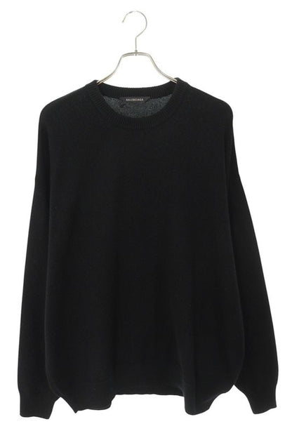 Balenciaga 682004 T4124 Cashmere Crew Neck Knit With Back Logo Embroidery Men's