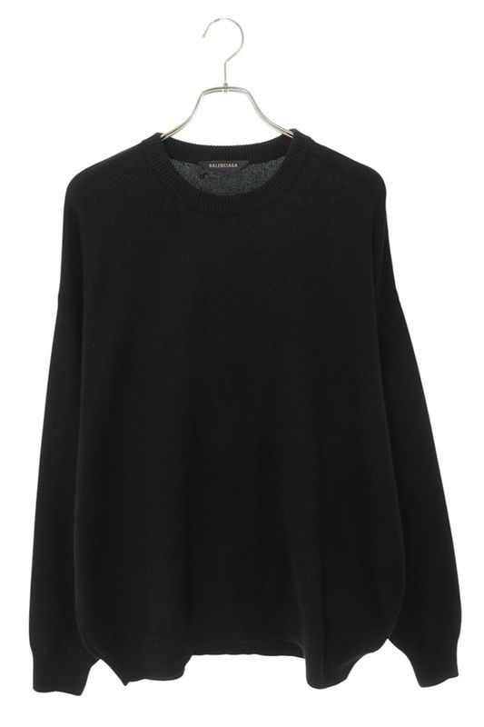 Balenciaga 682004 T4124 Cashmere Crew Neck Knit With Back Logo Embroidery Men's