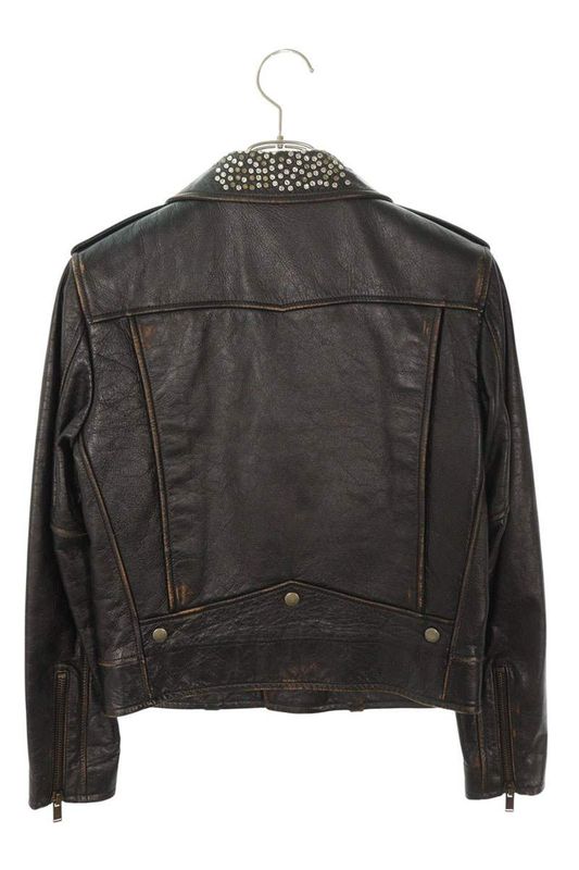 Saint Laurent Paris 503726 Y5rd2 Studded Biker Leather Jacket Women's F38