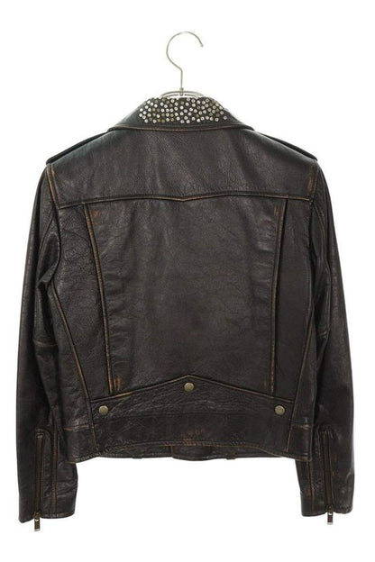 Saint Laurent Paris 503726 Y5rd2 Studded Biker Leather Jacket Women's F38