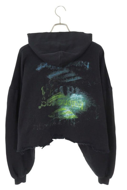 Balenciaga 25SS 783397 Tsvb5 Imprinted Cropped Pullover Hoodie Men 1