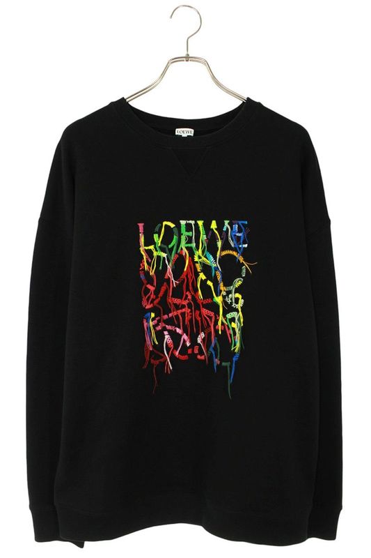 Loewe H526y24x45 Fringe Monogram Crewneck Sweatshirt Men's M