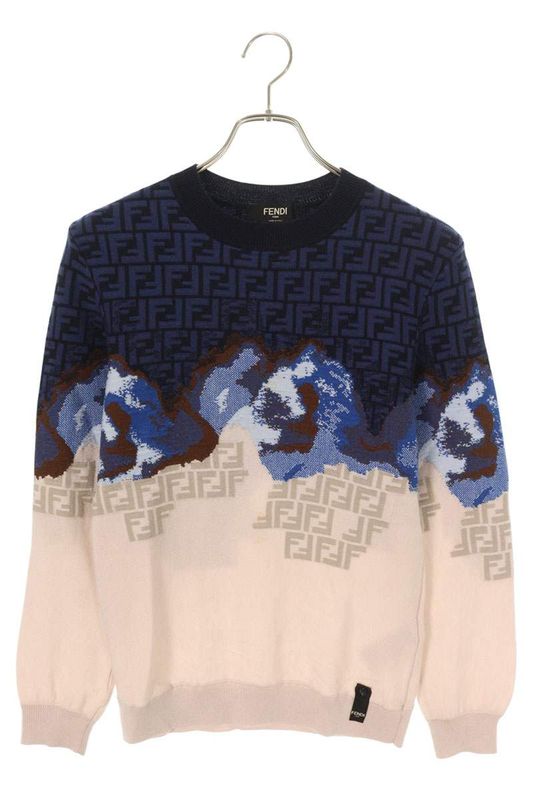 Fendi Fzx005 AN3Z Gradient FF Pattern Knit Men's 44