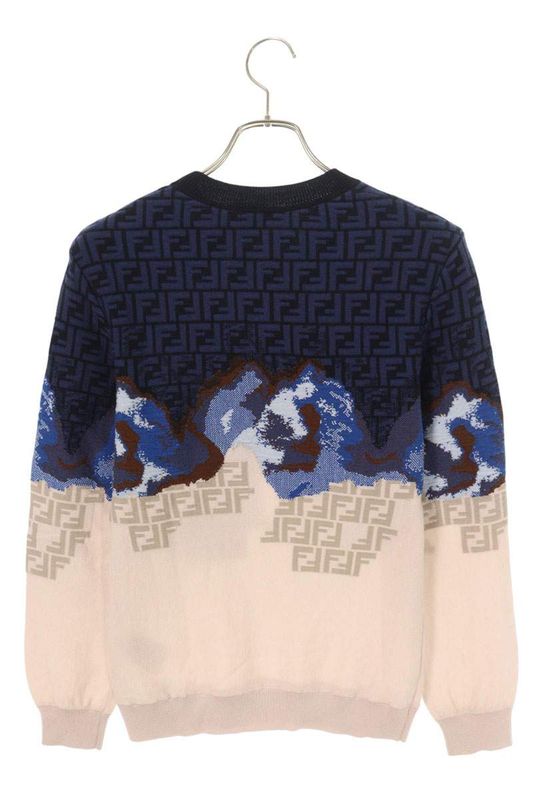 Fendi Fzx005 AN3Z Gradient FF Pattern Knit Men's 44