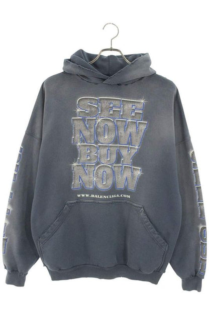 Balenciaga 739024 Tqve7 Logo Print Pullover Hoodie Men's 1