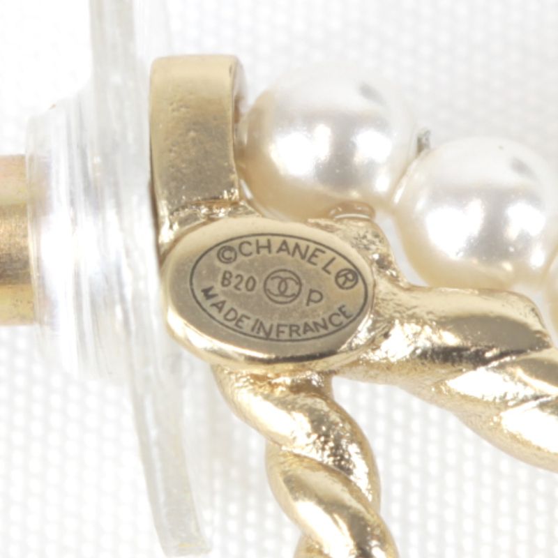 Metal Chanel Pearl/rhinestone Hoop Earrings With Box