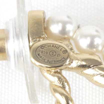 Metal Chanel Pearl/rhinestone Hoop Earrings With Box