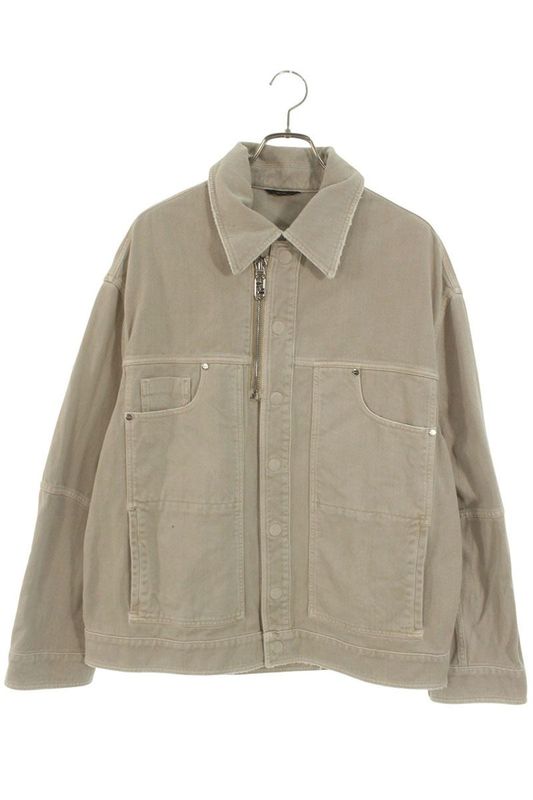 Fendi Fw1242 AO70 Back Logo Embroidered Damaged Denim Jacket Mens 46