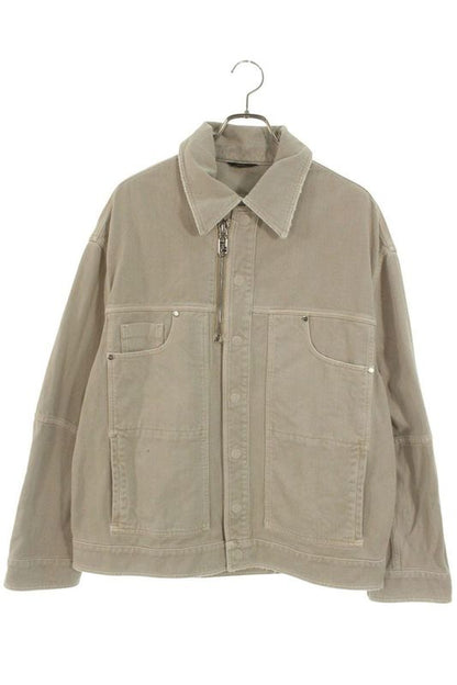 Fendi Fw1242 AO70 Back Logo Embroidered Damaged Denim Jacket Mens 46