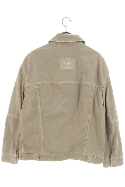 Fendi Fw1242 AO70 Back Logo Embroidered Damaged Denim Jacket Mens 46