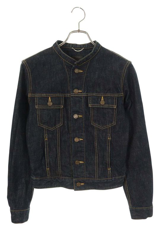Saint Laurent Paris 315426 Yu068 Collarless Denim Jacket Men's XS