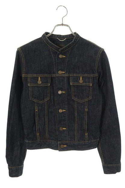 Saint Laurent Paris 315426 Yu068 Collarless Denim Jacket Men's XS