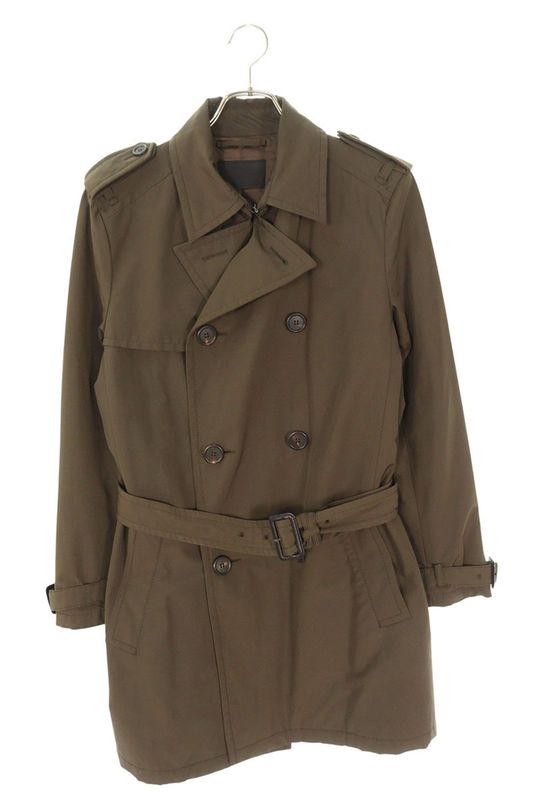 Prada Ugw604 Nylon Trench Coat With Belt Men's 48