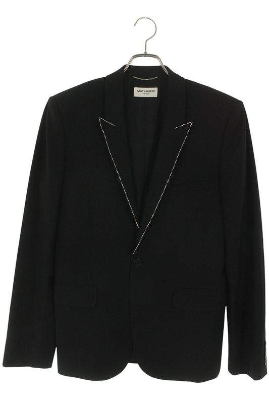 Saint Laurent Paris 394019 Y239w Stone Decorated Peaked Lapel Jacket Men's 50