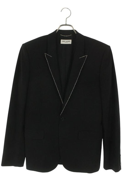 Saint Laurent Paris 394019 Y239w Stone Decorated Peaked Lapel Jacket Men's 50