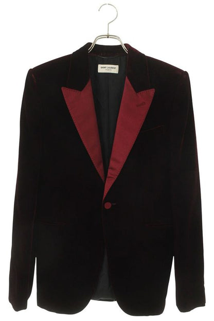 Saint Laurent Paris 16AW 440080 Y025w Velour Smoking Tailored Jacket Men's 46
