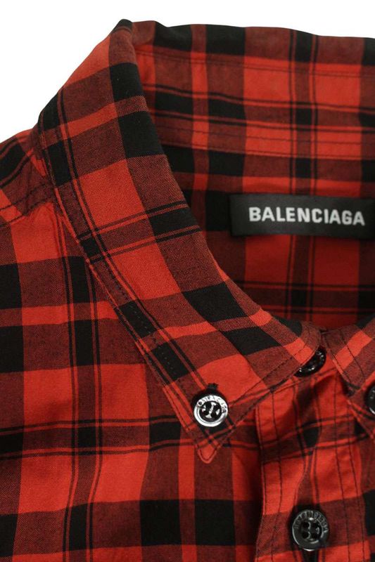 Balenciaga 556869 Tdm02 Checked Short Sleeve Shirt Men 39