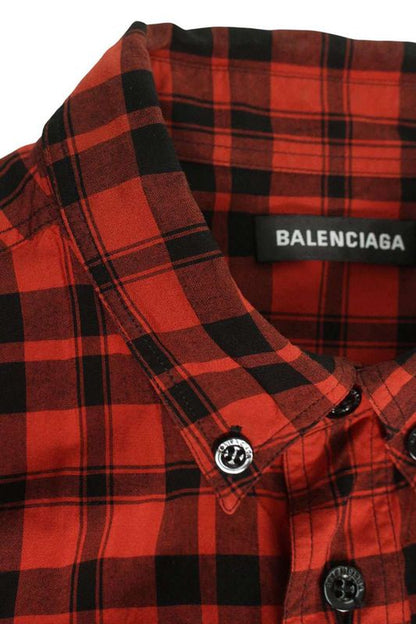 Balenciaga 556869 Tdm02 Checked Short Sleeve Shirt Men 39