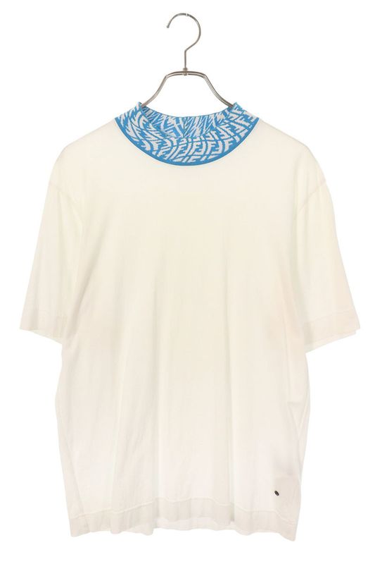 Fendi Fy1088 AGAK Mock Neck Logo T-shirt Men S