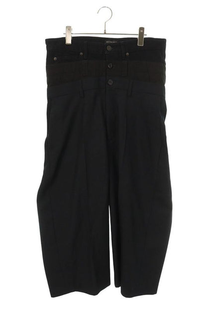 Balenciaga 808905 Tkt28 Twill Trousers With Triple Waistband Denim Docking Long