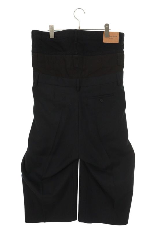 Balenciaga 808905 Tkt28 Twill Trousers With Triple Waistband Denim Docking Long