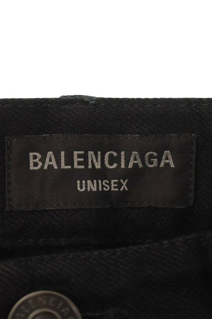 Balenciaga 808905 Tkt28 Twill Trousers With Triple Waistband Denim Docking Long