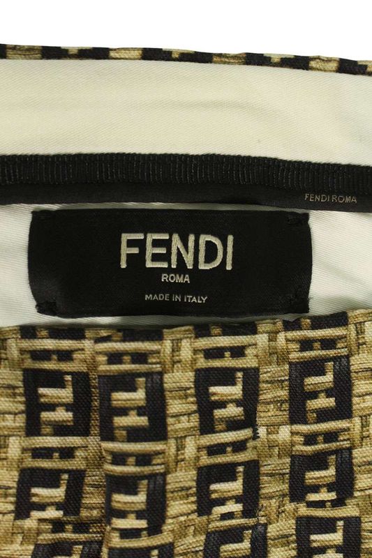 Fendi Fb0521 AFEI Zucca Allover Pattern Half Pants Men 48