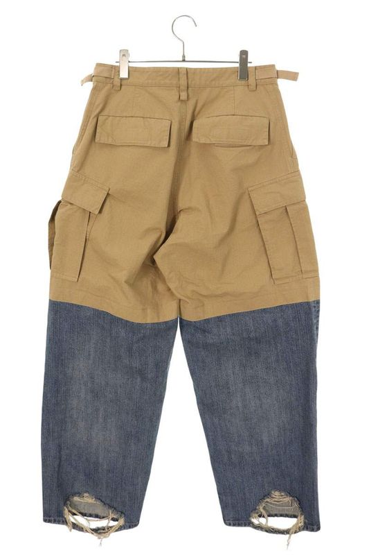 Balenciaga 746492 Tkp27 Length Switch Patched Cargo Denim Pants Men's XS