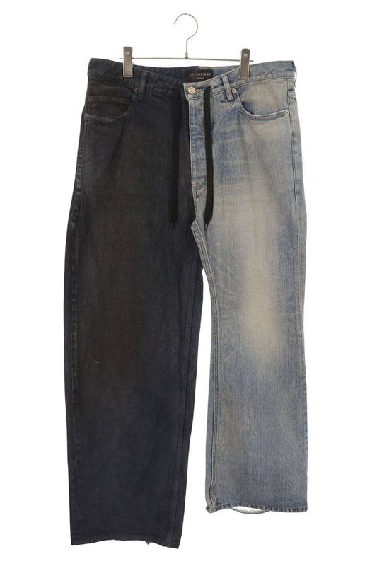 Balenciaga 793766 Tqw72 Fifty-fifty 50 Damaged Cut Denim Pants Men's M