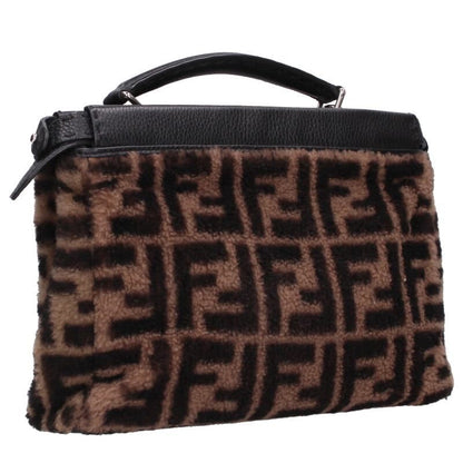 Fendi 7va422 Pea Curve Fit Mini Zucca Pattern Boa Leather Shoulder Bag Men's