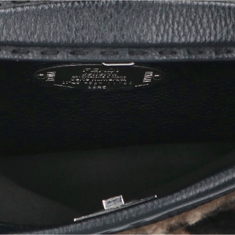 Fendi 7va422 Pea Curve Fit Mini Zucca Pattern Boa Leather Shoulder Bag Men's