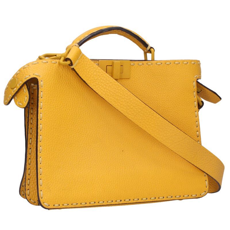 Fendi 7va530 Pea Curve Leather 2WAY Shoulder Bag Men's