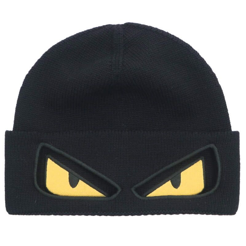 Fendi Fxq056 A66N TU Bug's Eye Wool Beanie Hat Men's ONE SIZE