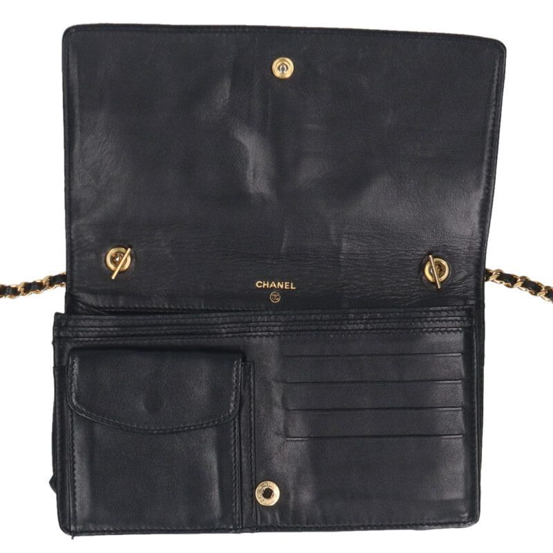 Chanel Coco Mark Caviar Skin Chain Wallet For Men