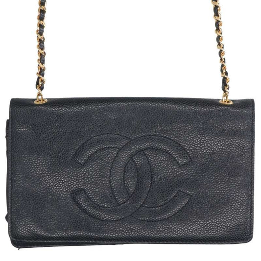 Chanel Coco Mark Caviar Skin Chain Wallet For Men