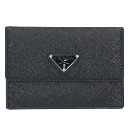 Prada Triangle Plate Saffiano Pass Card Case Men's
