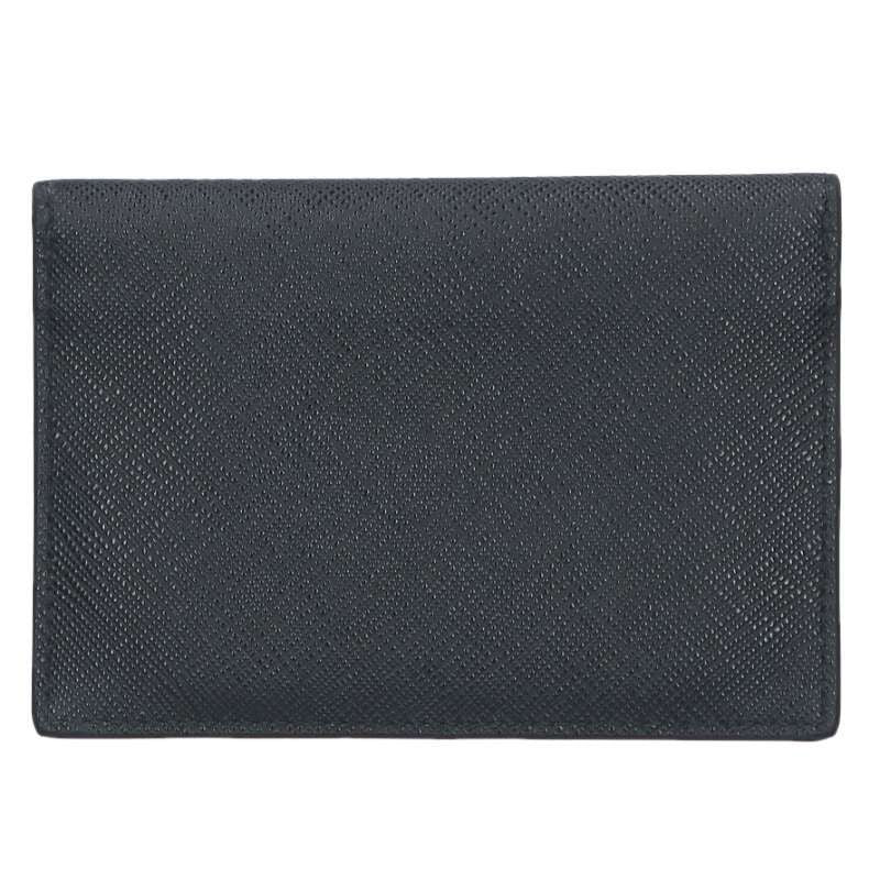 Prada Triangle Plate Saffiano Pass Card Case Men's