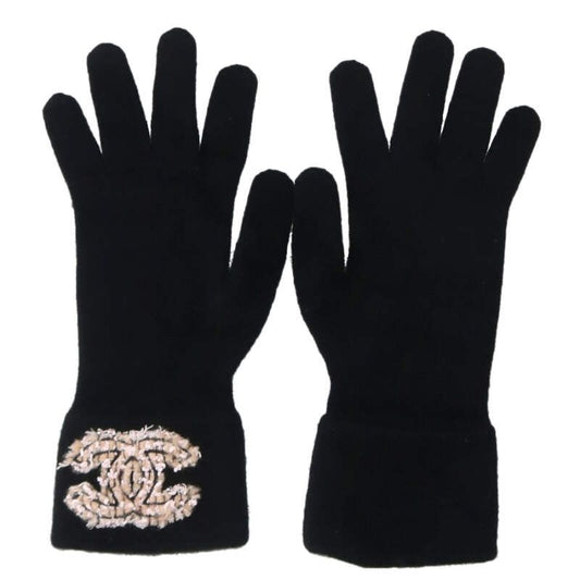 Chanel Tweed Coco Mark Design Cashmere Gloves For Men