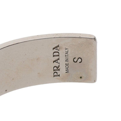 Prada Triangle Logo Metal Leather Bracelet Men's