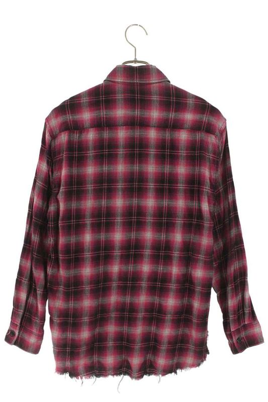 Saint Laurent Paris 420341 Y285k Studded Check Long Sleeve Shirt Women's XS