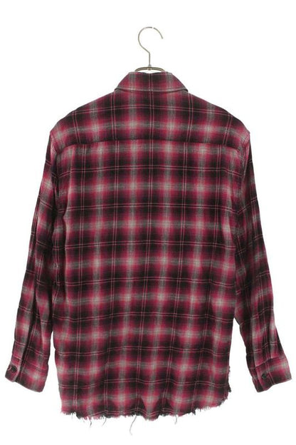 Saint Laurent Paris 420341 Y285k Studded Check Long Sleeve Shirt Women's XS