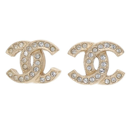 Chanel F25V Coco Mark Rhinestone Earrings Ladies