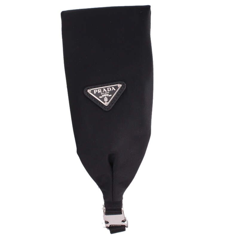 Prada Re-nylon Triangle Logo Headband Women