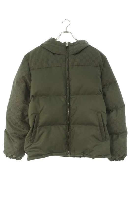 Gucci 794823 Z8btb GG Nylon Canvas Puffer Jacket Down Jacket Men's 52