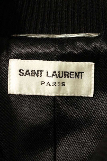 Saint Laurent Paris 583970 Y180w Shoulder Leather Cutout Zip Up Teddy Blouson