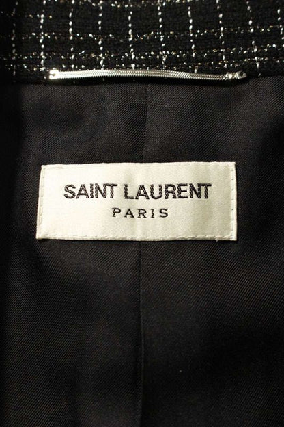 Saint Laurent Paris 644409 Y1c81 Tweed Check 1B Tailored Jacket Men's 42