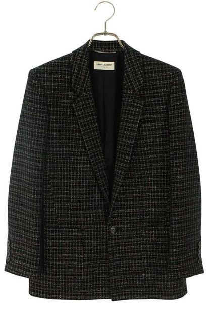 Saint Laurent Paris 644409 Y1c81 Tweed Check 1B Tailored Jacket Men's 42