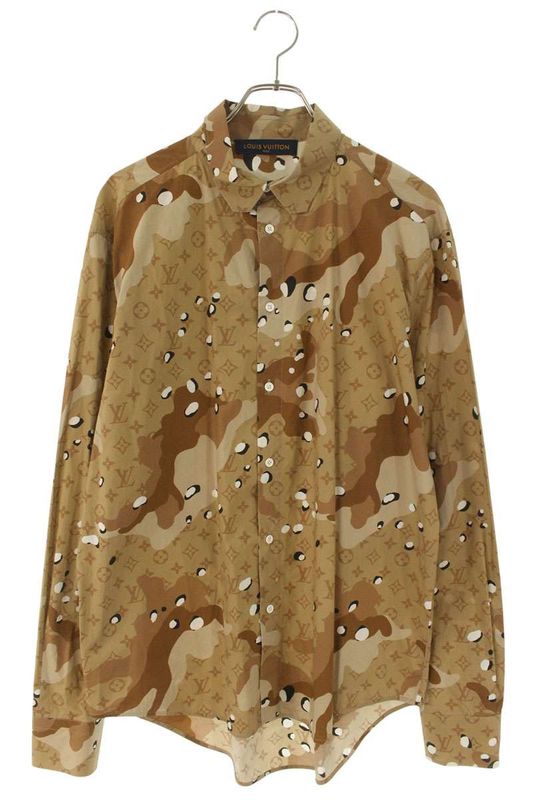 Louis Vuitton 20SS Rm201m TKJ His07w Camo DNA Océan Monogram Long Sleeve Shirt