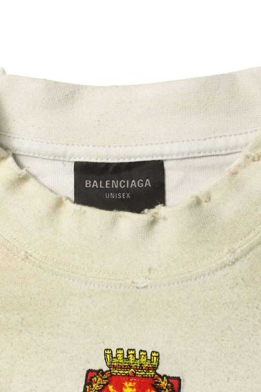 Balenciaga 739028 T0vn2 Skater Crushed Dust Finished Wappen T-shirt Men 1