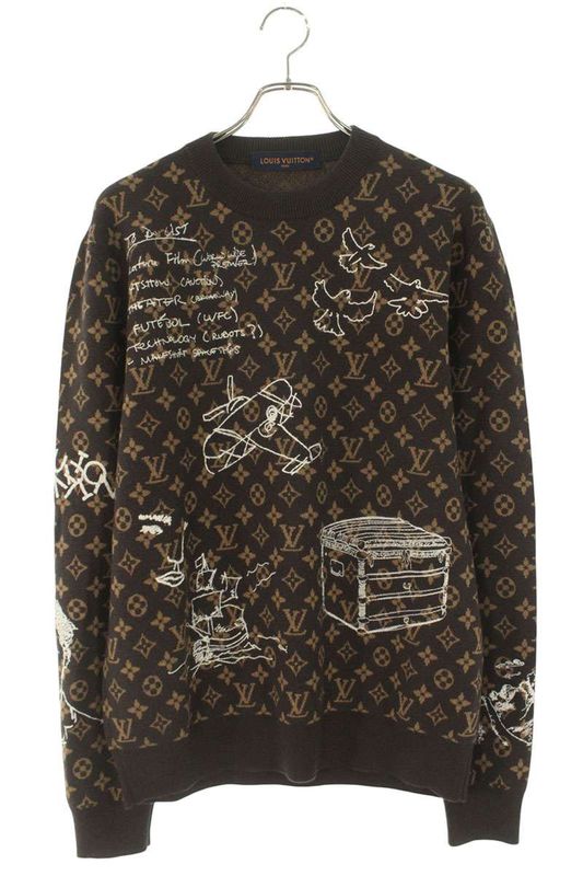 Louis Vuitton Rm232 ZLL Hpn95w Monogram Allover Crewneck Sweatshirt Men's M